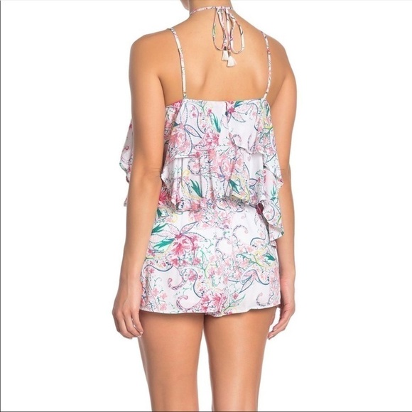 L* SPACE Seaside Halter Romper White Floral medium - Picture 4 of 9